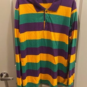 Long sleeved Mardi Gras polo